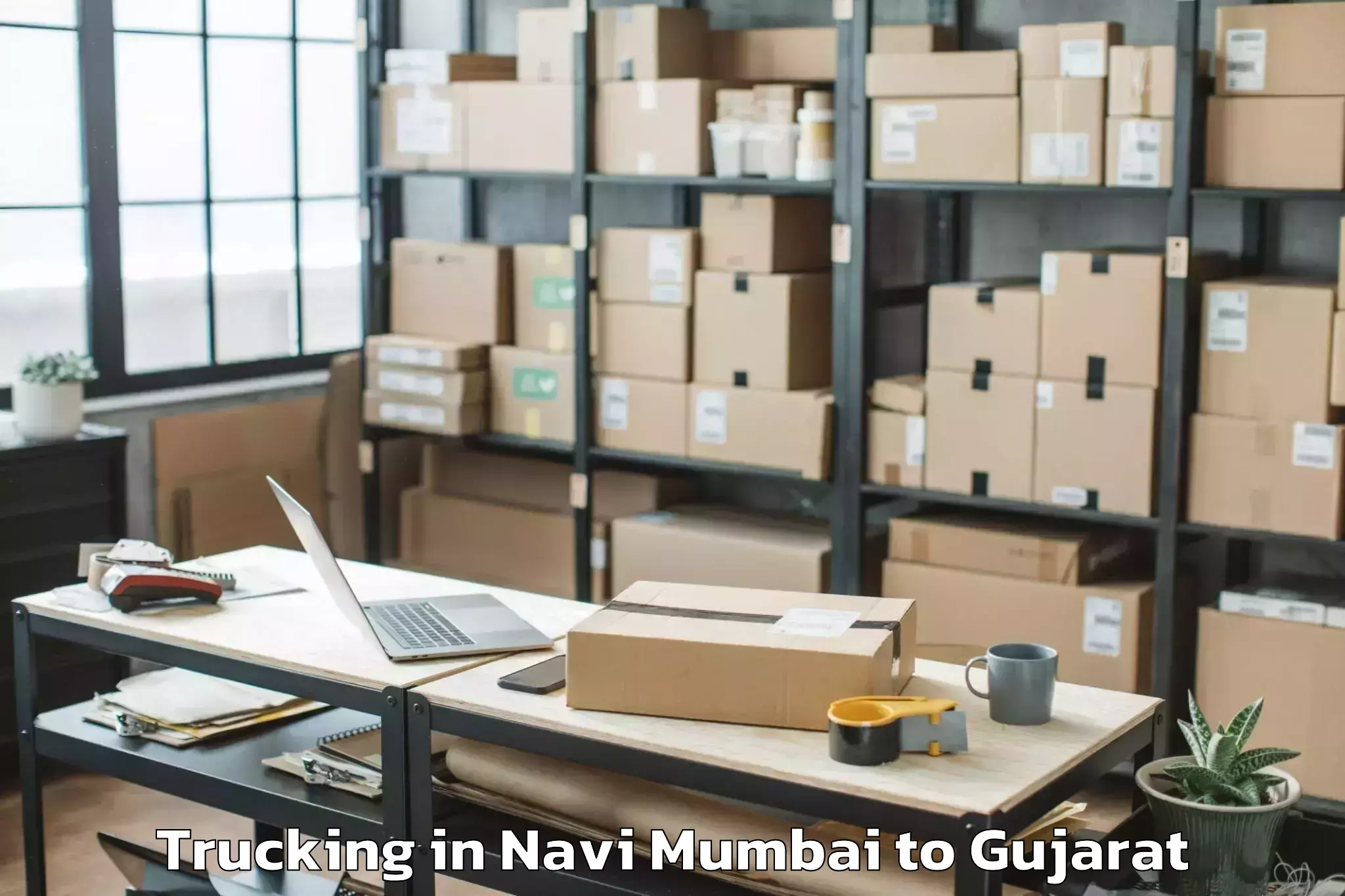 Quality Navi Mumbai to Visavadar Trucking